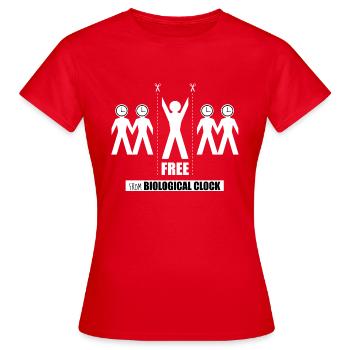 Free from biological clock - Women's T-Shirt - red - Front - AI Model Female 172 dark (172cm)