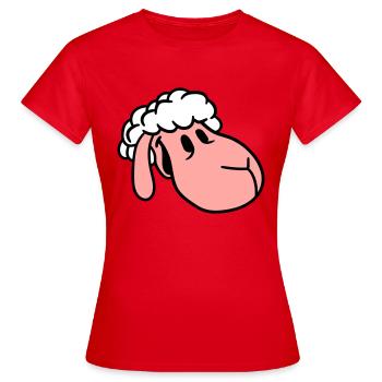 Sheep Face Head Cute Cute Lamb Cool Comic - Women's T-Shirt - red - Front - AI Model Female 172 dark (172cm)