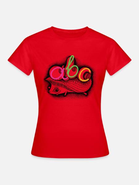 ABC Igel uebermalt Kreide - Frauen T-Shirt - Rot