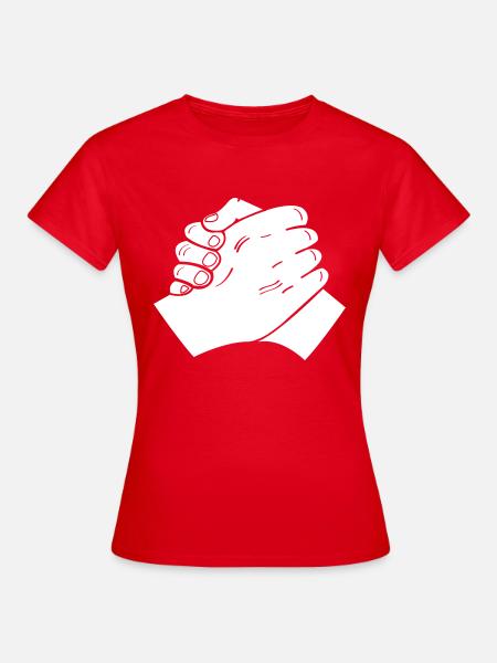 händeschlag 01 - Frauen T-Shirt - Rot