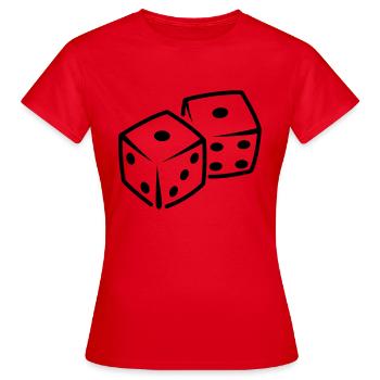 dices - Women's T-Shirt - red - Front - AI Model Female 172 dark (172cm)