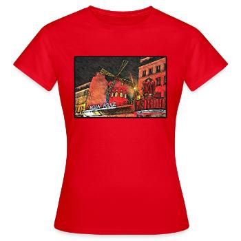 Moulin Rouge - T-shirt Femme - rouge - Devant - AI Model Female 172 dark (172cm)