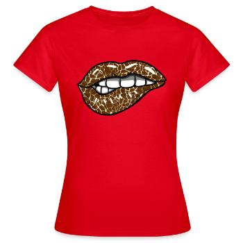 Lèvres de léopard - T-shirt Femme - rouge - Devant - AI Model Female 172 dark (172cm)