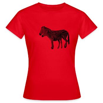 Zèbres Mère Avec Enfant Isolé Noir - T-shirt Femme - rouge - Devant - AI Model Female 172 dark (172cm)