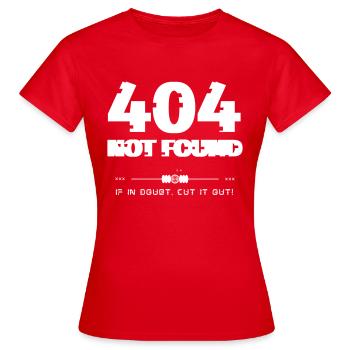 404 not found - Women's T-Shirt - red - Front - AI Model Female 172 dark (172cm)