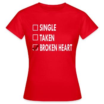 EINZELNES GEBROCHENES HERZ - Frauen T-Shirt - Rot - Vorne - AI Model Female 172 dark (172cm)