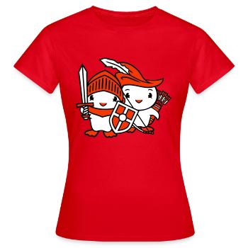 2 Ducks Knight Archer Épée Bouclier Combattant - T-shirt Femme - rouge - Devant - AI Model Female 172 dark (172cm)