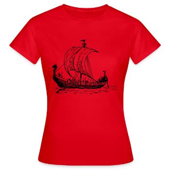 vikings Wickinger guerrier vikingboat boot10 - T-shirt Femme - rouge - Devant - AI Model Female 172 dark (172cm)
