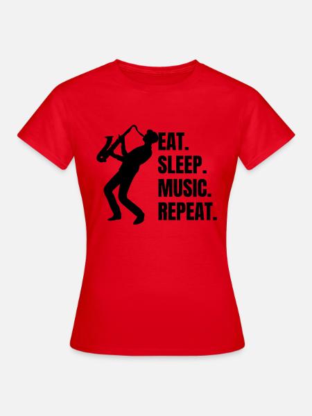 Saxophone Saxophoniste Musique Saxophone Instrument - T-shirt Femme - rouge