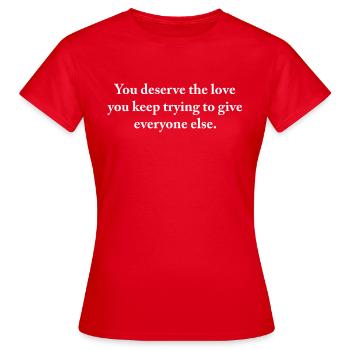 Bestes Zitat Poesie - Frauen T-Shirt - Rot - Vorne - AI Model Female 172 dark (172cm)