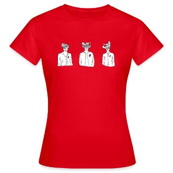 LineArt Herz Set - Frauen T-Shirt - Rot - Vorne - AI Model Female 172 dark (172cm)