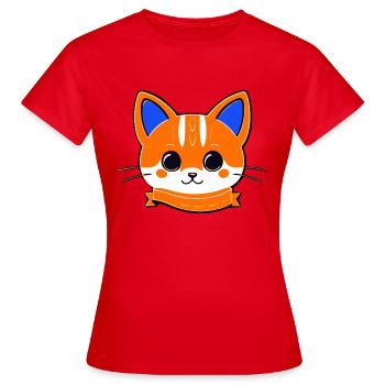 chaton - T-shirt Femme - rouge - Devant - AI Model Female 172 dark (172cm)