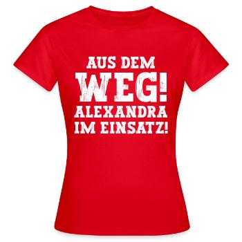 Alexandra Lustiger Spruch Vorname Name Alexandra - Frauen T-Shirt - Rot - Vorne - AI Model Female 172 dark (172cm)