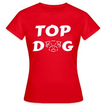 TOP DOG - Frauen T-Shirt - Rot - Vorne - AI Model Female 172 dark (172cm)