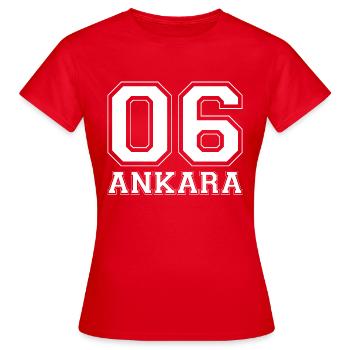 06 ANKARA LA BEBE BURASI ANGARA - T-shirt Femme - rouge - Devant - AI Model Female 172 dark (172cm)