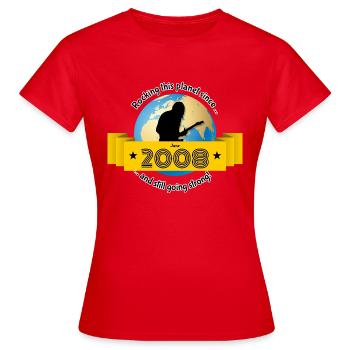 Rocking this planet depuis 06/2008 - T-shirt Femme - rouge - Devant - AI Model Female 172 dark (172cm)