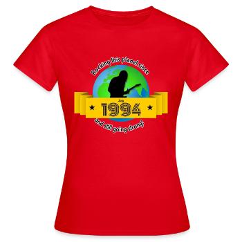 30. Anniversaire Rocking this planet since 07/1994 - T-shirt Femme - rouge - Devant - AI Model Female 172 dark (172cm)