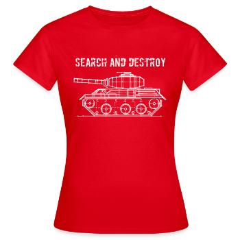Suchen und Zerstören, - Frauen T-Shirt - Rot - Vorne - AI Model Female 172 dark (172cm)