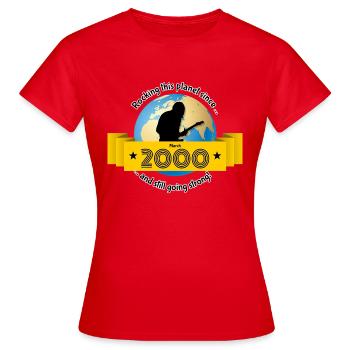 25ème anniversaire Secoue cette planète depuis 03/2000 - T-shirt Femme - rouge - Devant - AI Model Female 172 dark (172cm)