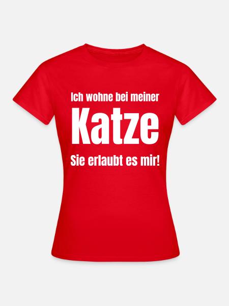 Katze als Mitwohner - Frauen T-Shirt - Rot