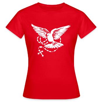 taube heiliger geist - Frauen T-Shirt - Rot - Vorne - AI Model Female 172 dark (172cm)