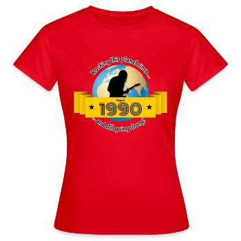 35. Anniversaire Secouant cette planète depuis 08/1990 - T-shirt Femme - rouge - Devant - AI Model Female 172 dark (172cm)
