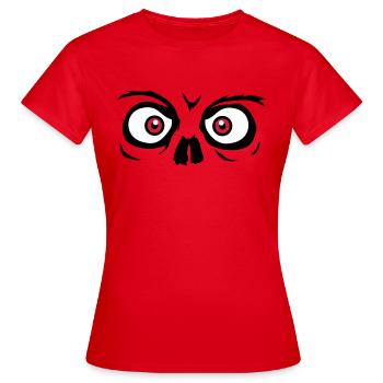 regarder horreur halloween effrayant boese visage tête - T-shirt Femme - rouge - Devant - AI Model Female 172 dark (172cm)