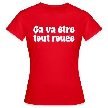 rouge & blanc - T-shirt Femme - rouge - Devant - AI Model Female 172 dark (172cm)
