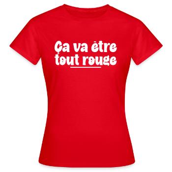 blanc rouge - T-shirt Femme - rouge - Devant - AI Model Female 172 dark (172cm)