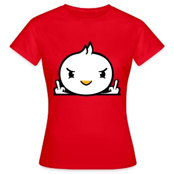 Oiseau mauvais majeur montrant mauvais garçon derrière la clôture - T-shirt Femme - rouge - Devant - AI Model Female 172 dark (172cm)