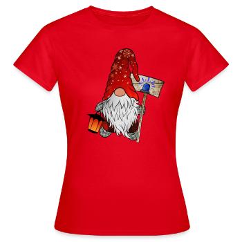 Blaulicht Wichtel Weihnachtsgnom - Frauen T-Shirt - Rot - Vorne - AI Model Female 172 dark (172cm)