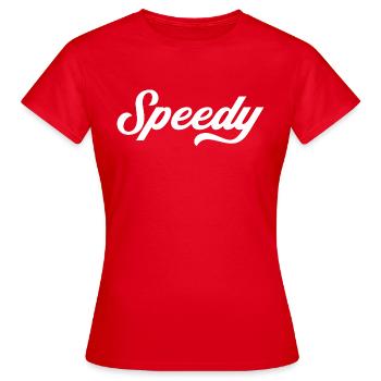 Schnell in Weiß - Schnell - Frauen T-Shirt - Rot - Vorne - AI Model Female 172 dark (172cm)