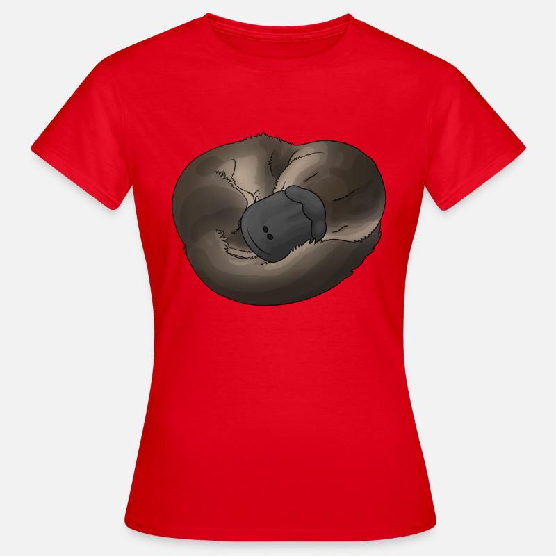 Næbdyr - Schnabeltier - Dame-T-shirt - rød