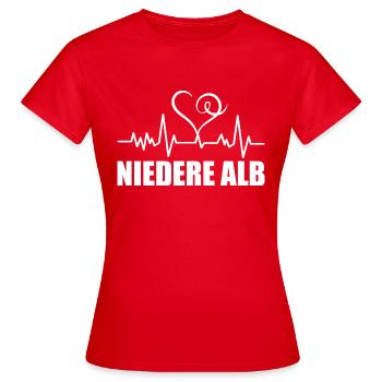Heartbeat Niedere Alb - Frauen T-Shirt - Rot - Vorne - AI Model Female 172 dark (172cm)