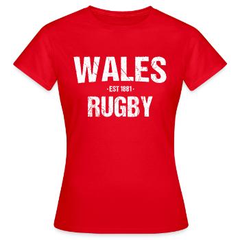 Rugby à XV du Pays de Galles - T-shirt Femme - rouge - Devant - AI Model Female 172 dark (172cm)