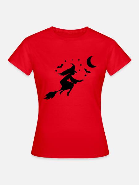 hexe silhouette - Frauen T-Shirt - Rot