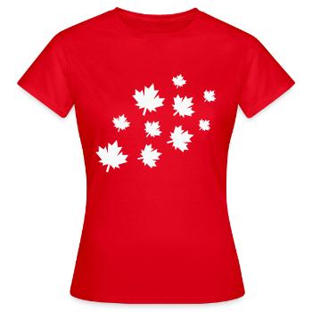 Maple Leaves - Women's T-Shirt - red - Front - AI Model Female 172 dark (172cm)
