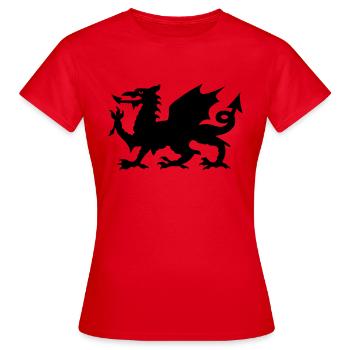 wales - Women's T-Shirt - red - Front - AI Model Female 172 dark (172cm)