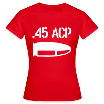 Patronen und Munition 45 ACP - Frauen T-Shirt - Rot - Vorne - AI Model Female 172 dark (172cm)