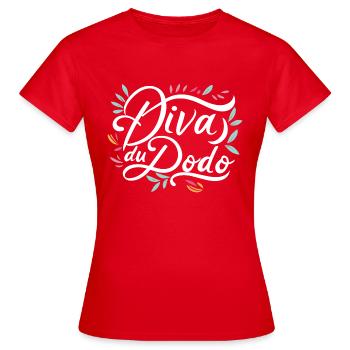 Diva du dodo - T-shirt Femme - rouge - Devant - AI Model Female 172 dark (172cm)