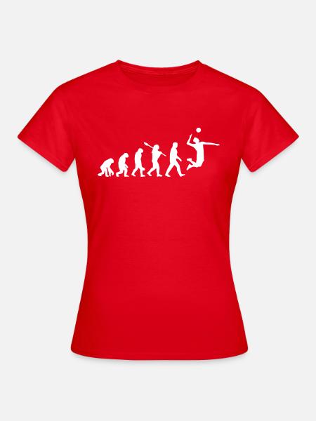 Volleyball Evolution Entwicklung Retro - Frauen T-Shirt - Rot