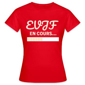 evjf en cours - T-shirt Femme - rouge - Devant - AI Model Female 172 dark (172cm)