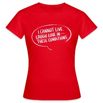 VIE - T-shirt Femme - rouge - Devant - AI Model Female 172 dark (172cm)