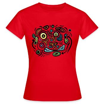 Abstrakte Kunst - Frauen T-Shirt - Rot - Vorne - AI Model Female 172 dark (172cm)