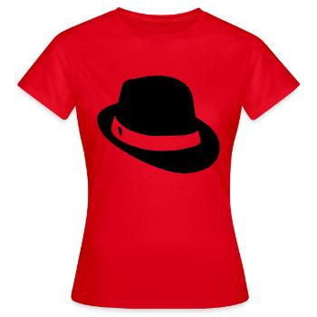 Gentleman - Hut / hat - Frauen T-Shirt - Rot - Vorne - AI Model Female 172 dark (172cm)