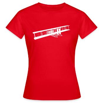 Historisches Motorflugzeug von 1905 - Frauen T-Shirt - Rot - Vorne - AI Model Female 172 dark (172cm)