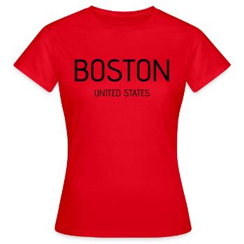 Boston - T-shirt Femme - rouge - Devant - AI Model Female 172 dark (172cm)