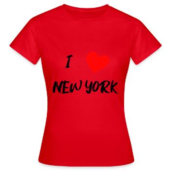 I LOVE NEW YORK - Frauen T-Shirt - Rot - Vorne - AI Model Female 172 dark (172cm)