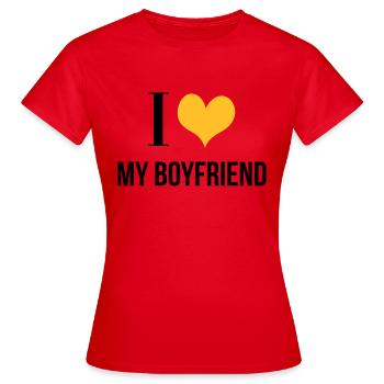 I Love My Boyfriend - T-shirt Femme - rouge - Devant - AI Model Female 172 dark (172cm)