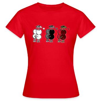 Liebende Kirschen - Frauen T-Shirt - Rot - Vorne - AI Model Female 172 dark (172cm)